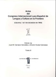 Actas Congreso Internacional Luso-Español de lengua y cultura en la frontera (Cáceres, 1 al 3 de diciembre de 1994)