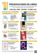 Presentaciones de libros. Feria del Libro de Cáceres 29 de abril 2025.